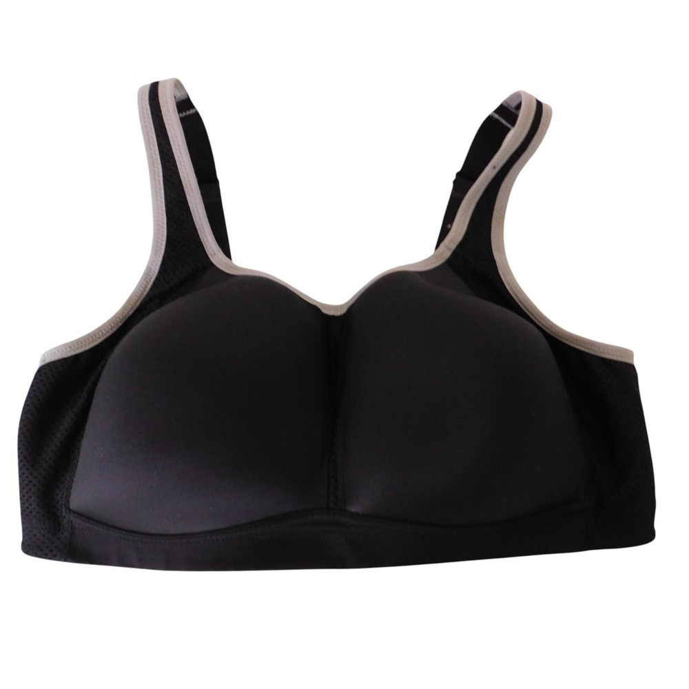 Wacoal Sports Bra Size 40DD 852302 Wire Free Support Adjustable Black